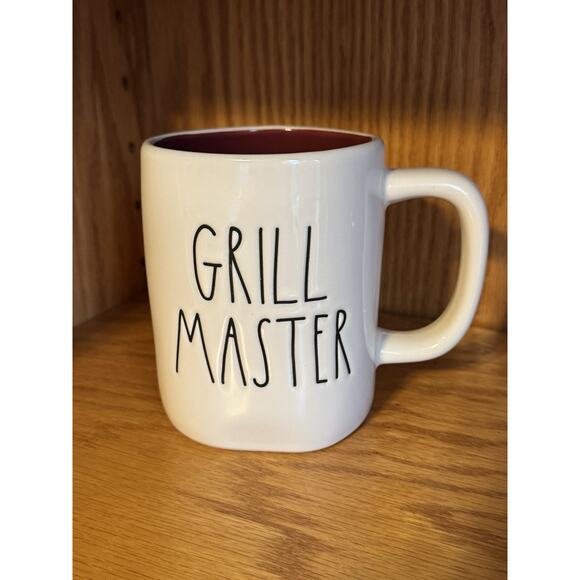 RAE DUNN GRILL MASTER Embossed 16 oz Coffee Mug Cup Father's Day Cookout Picnic - Picture 1 of 10